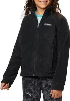 COLUMBIA YOUTH GIRLS FLEECE JACKET FULL ZIP PLUSH COMFORT BLACK XL