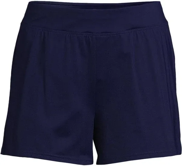 LANDSEND WOMENS PLUS SIZE  3&quot; Quick Dry Elastic Waist  Swim Shorts with Panty