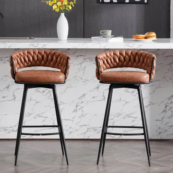 Corrigan Studio Kymberlynn Swivel Bar Stool (Set of 2)