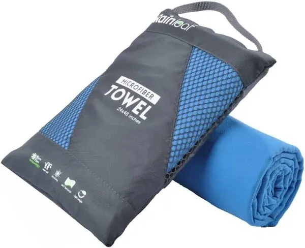 Rainleaf Microfiber Towel Perfect Travel & Gym & Camping Towel. Quick Dry - Super Absorbent - Ultra Compact - Lightweight. Suitable for Trip, Beach, Shower, Backpacking, Pool