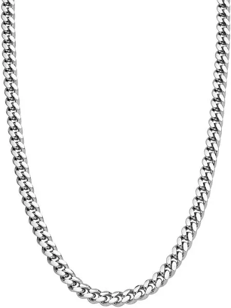 Miabella 925 Sterling Silver Italian Curb Cuban Link Chain