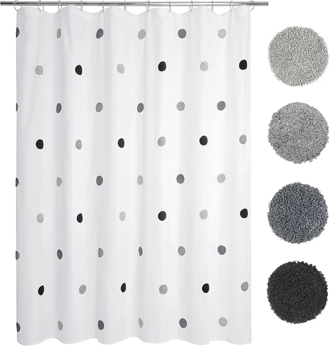 Allure Home Creations Dots Embellished Shower Curtain