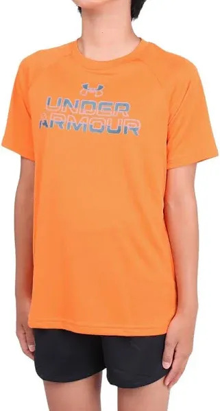 Under Armour Boys' Tech Split Wordmark Short Sleeve T Shirt