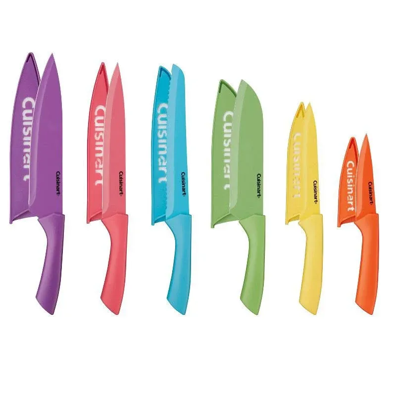 Cuisinart Advantage 12pc Ceramic-Coated Color Knife Set with Blade Guards- C55-12PRC2