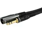 Monoprice 6ft Premier Series XLR male to 1/4in TRS male Cable, 16AWG