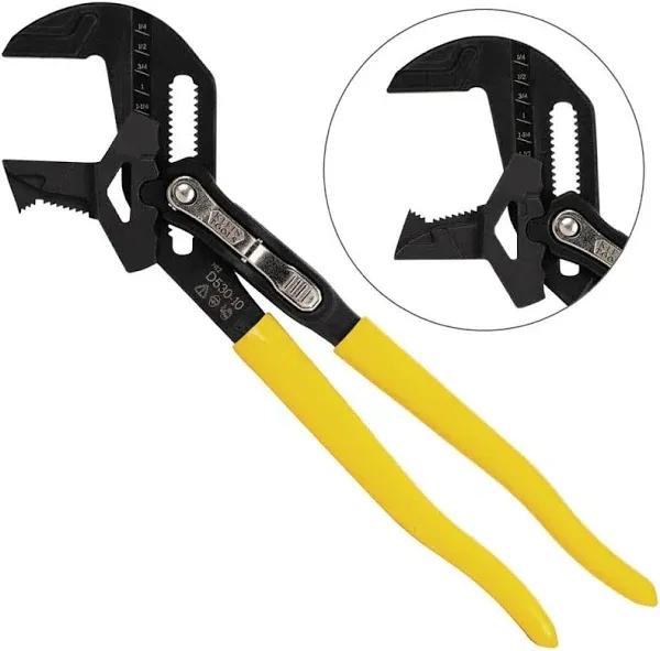 Klein Tools D53010 10-Inch Reversible Jaw Pump Plier Wrench Parallel Jaw NEW