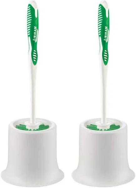 Libman Polypropylene Toilet Bowl Brush and Holder (2-Pack)