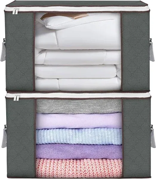 Large Storage Bags 6Pack Clothes Storage Bins Foldable Closet Organizers Storage