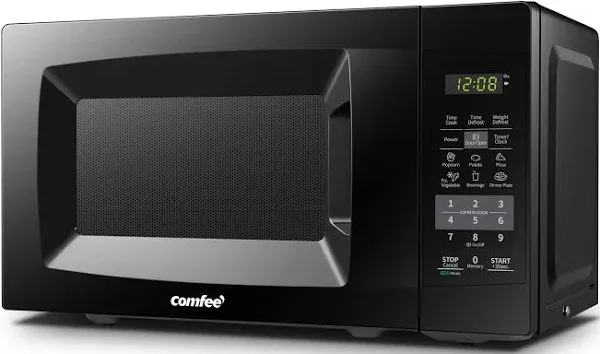 COMFEE' EM720CPL-PM Countertop Microwave Oven with Sound On/Off, ECO Mode and Easy One-Touch Buttons