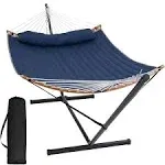 SUNCREAT Outdoor Hammock with Curved Spreader Bar, Patio Double Hammock with ...