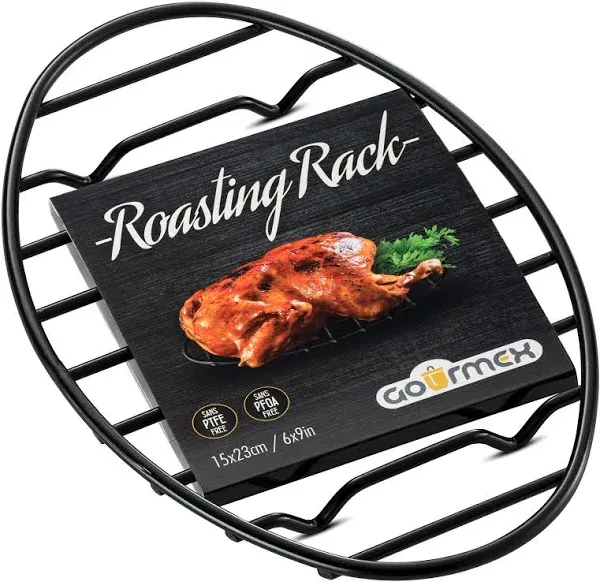 GOURMEX Black Oval Oven Roasting Rack