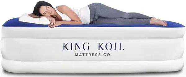 King Koil Luxury Pillow Top Plush Air Mattress With Built-in High-Speed Pump Home