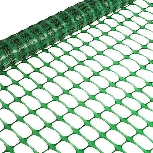 4 ft. x 100 ft. Outdoor Snow Fence, Plastic Safety Mesh, Temporary Garden Netting for Poultry, Green