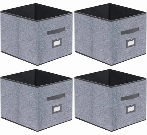 Onlyeasy Extra Large Cloth Storage Bins Foldable Cube Storage Bin 4 Pack - Fabri