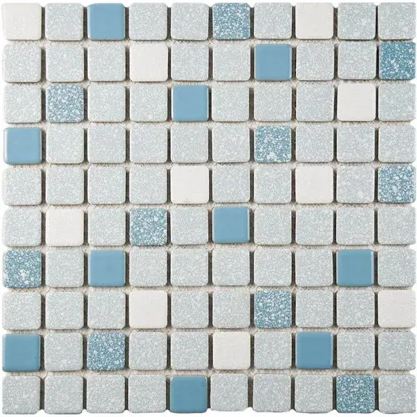 Merola Tile Mosaic 11-3/4&#034; x 11-3/4&#034; Square Porcelain Blue (9.8-Sq-Ft Case)