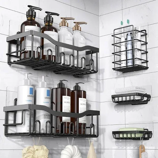 EUdele 5 Pack Adhesive Shower Caddy