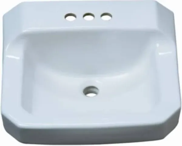 Proflo PF5414 19-5/8 inch Rectangular Vitreous China Wall Mounted Bathroom Sink - White