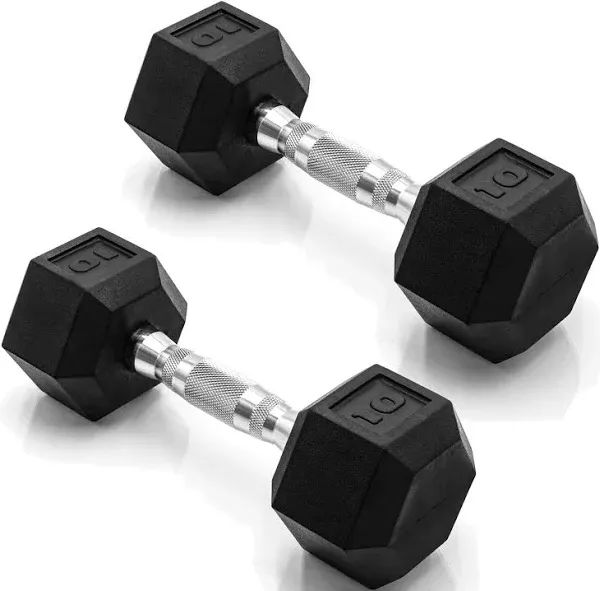 Cap Barbell 10 lb Pair Coated Hex Dumbbell Weight