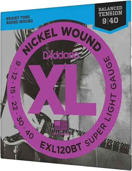 D'Addario EXL120BT XL Nickel Round Wound Balanced Tension Super Light 