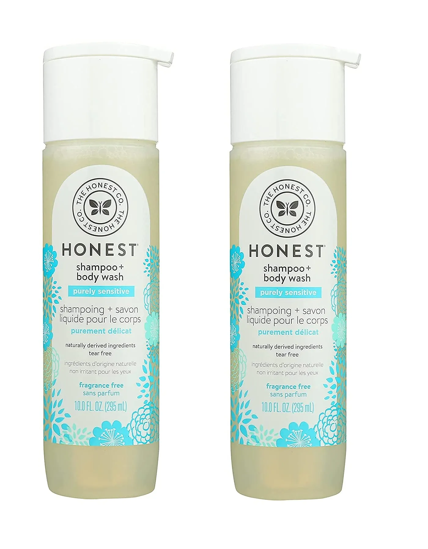 Honest Purely Simple Fragrance-Free Shampoo + Body Wash | Tear-Free Baby Shampoo with Naturally Derived Ingredients | Sulfate- Paraben-Free Baby Bath