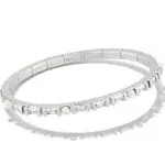 Kendra Scott Grayson Silver Cuff Bracelet - White Crystal