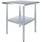 30&#034; X 30&#034; Stainless Steel Work Table With Galvanized Undershelf