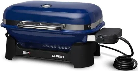 Weber Grills Lumin 1000 Compact 23-Inch 120V Portable Electric Grill - Deep Ocean Blue