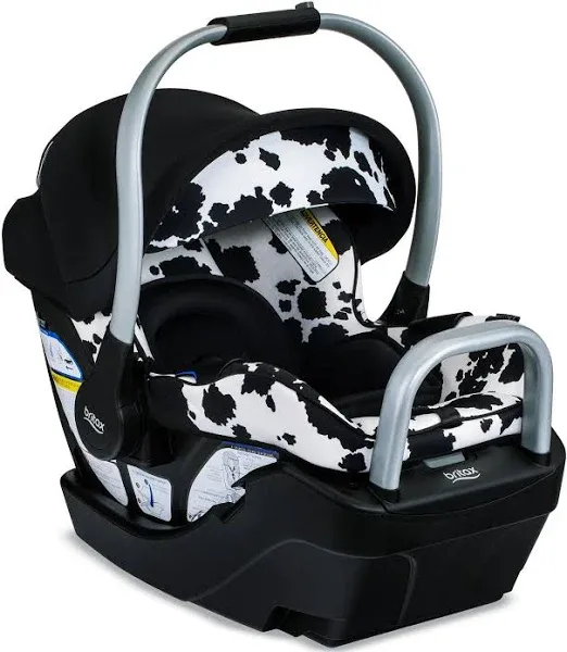 Britax Willow SC Infant Car Seat, Rear-Facing Car Seat with Alpine Base, ClickTight Technology, RightSize System, Cowmooflage