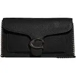 Coach Tabby Chain Small Leather Clutch - Black