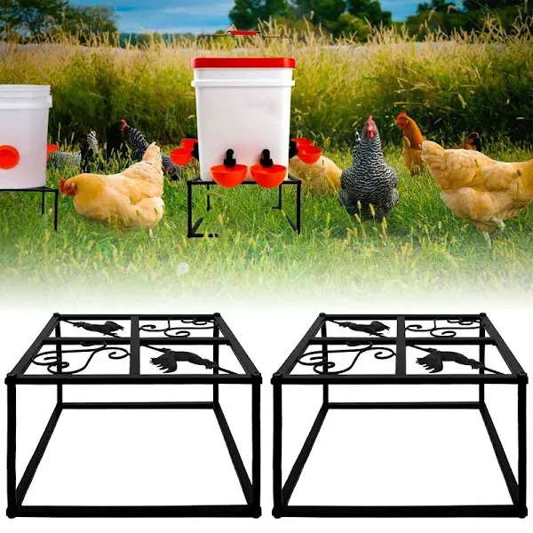 2pcs Metal Stand for Chicken Feeder Waterer