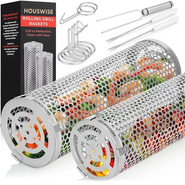 Houswise Rolling Grill Baskets