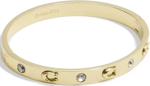 Coach Signature C Hinged Bangle Bracelet - Gold