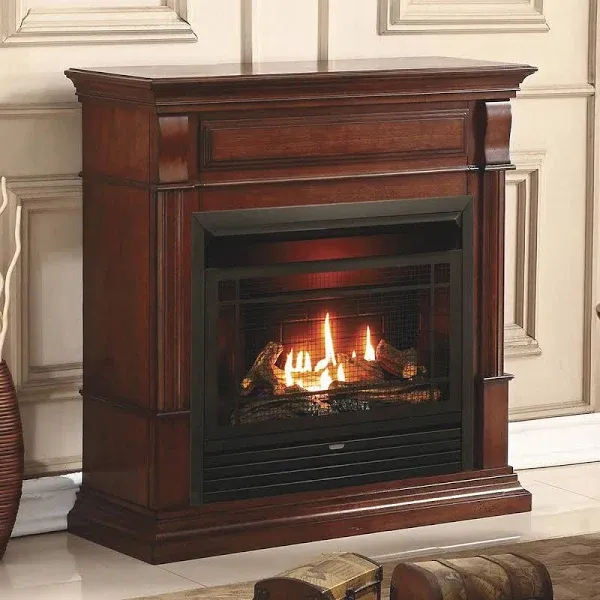 Duluth Forge Dual Fuel Ventless Gas Fireplace with Mantel 26,000 BTU DFS-300