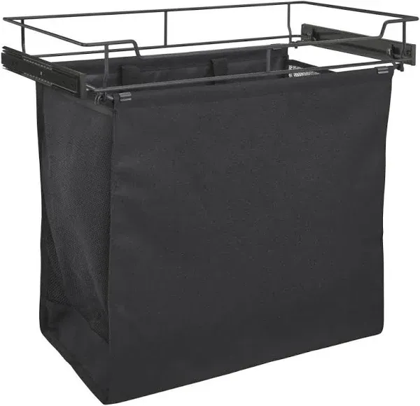 Rev-A-Shelf Sidelines 14&#034; Canvas Pull Out Hamper for Custom Closet Systems - Bla