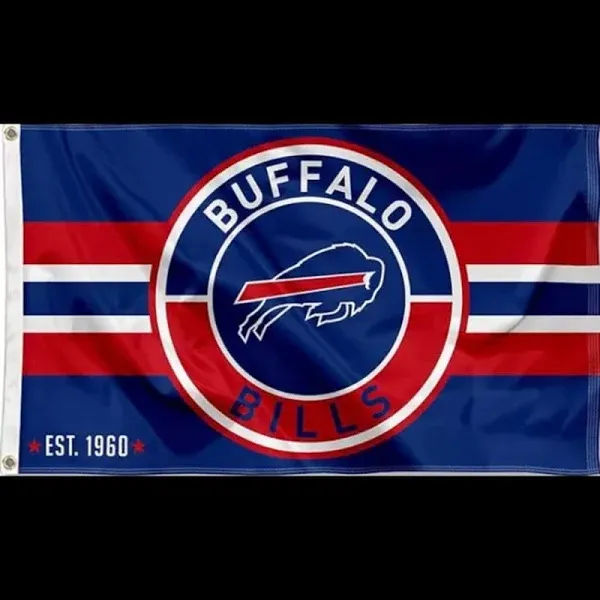 Buffalo Bills Patch Button Circle Logo Banner Flag