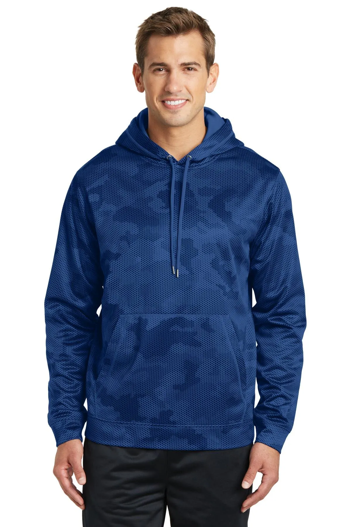 Sport-Tek Men's ST240 Sport-Wick CamoHex Fleece Hooded Pullover