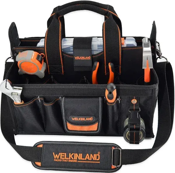 WELKINLAND 20-POCKETS Tool tote Tool bag organizer Electrician tool bag HVAC New