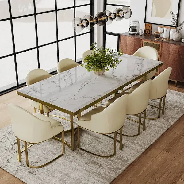 Modern Faux Marble Dining Table