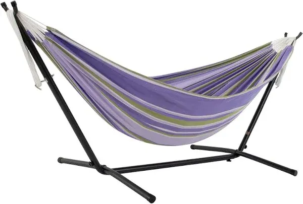 Vivere Tranquility Double Cotton Hammock with Steel Stand