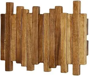 GOgreebell Natural Wood Wall Mounted Piano Coat Rack