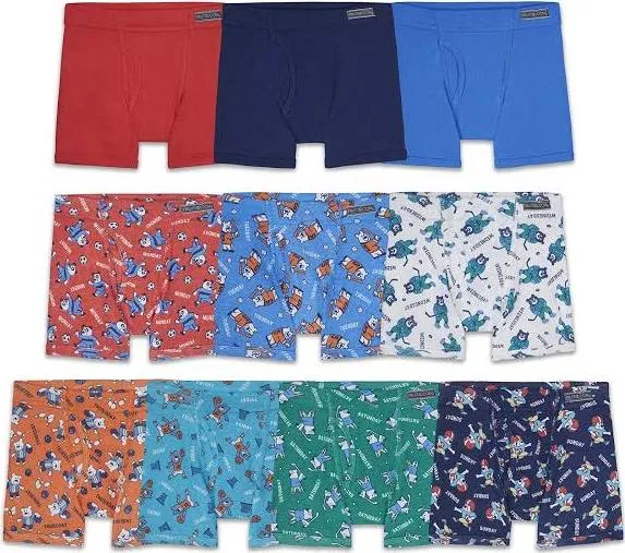 Fruit of The Loom Toddler Boys' EverSoft Boxer Briefs, Assorted 6 Pack