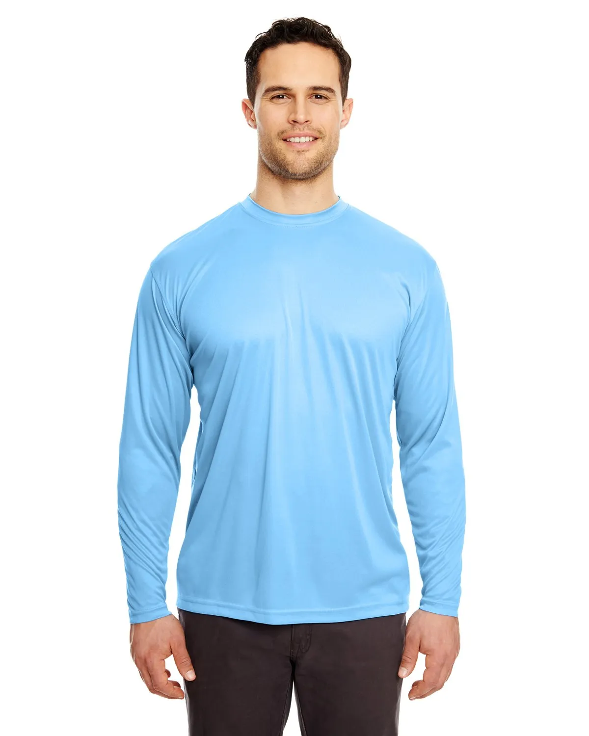 UltraClub Adult Cool & Dry Sport Long-Sleeve Performance Interlock T-Shirt