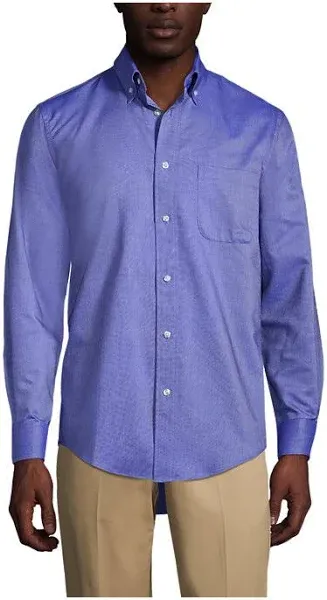 Lands' End Men's Long Sleeve Solid Oxford Dress Shirt