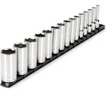 Tekton SHD91113 3/8 in. Drive Deep 6-Point Socket Set (15-Piece)