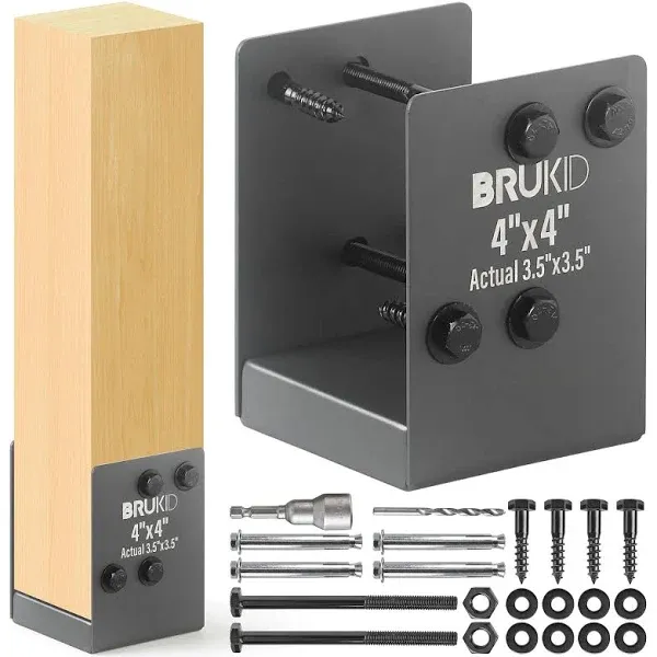 Brukid Stainless Steel 4 x 4 Deck Post Base