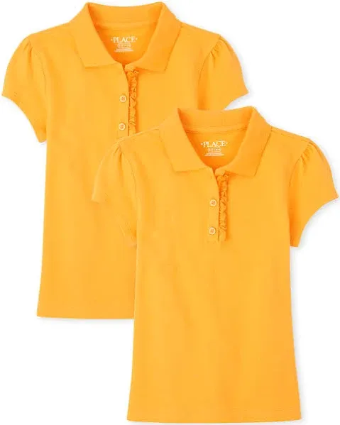 The Children's Place Girls Short Sleeve Ruffle Pique Polo Multipack