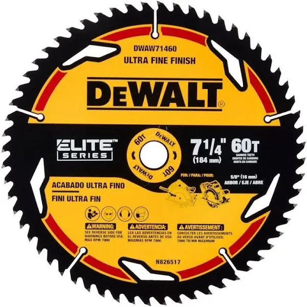 DeWalt Elite Series 7-1/4" 60T Saw Blade DWAW71460