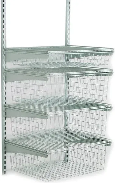 ClosetMaid 4 Drawer Storage Basket Organizer Closet Kit White Steel Mesh Wire