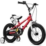 Royalbaby Boys Girls Kids Bike 14in BMX Freestyle Red 2 Hand Brakes Bicycles with Training Wheels Child Bicycle