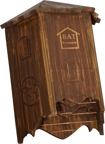 MIXUMON Bat Houses for Outdoors - 3 Chambers Bat House (100 Bats) - Perfectly Box Designed for Bats, Easy to Install (Style 4 - Rustic)